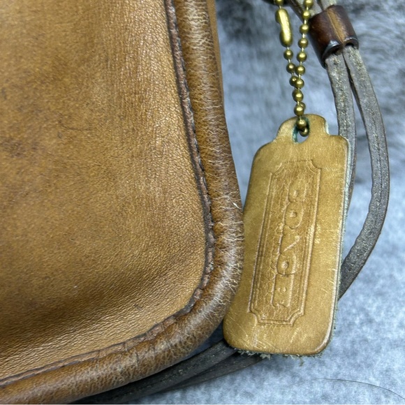 Coach Vintage 1970s Made in NYC Leather Satchel Convertible Clutch Camel 911-061 - Picture 10 of 16